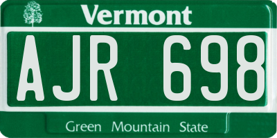 VT license plate AJR698