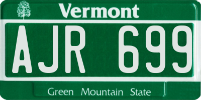 VT license plate AJR699