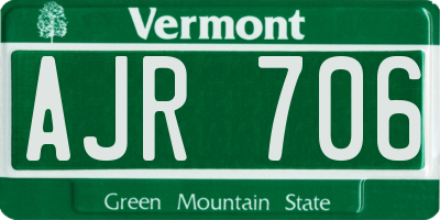 VT license plate AJR706