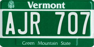 VT license plate AJR707