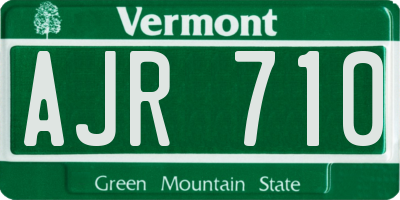 VT license plate AJR710