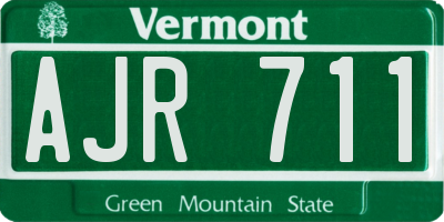 VT license plate AJR711