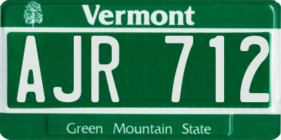 VT license plate AJR712