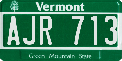 VT license plate AJR713