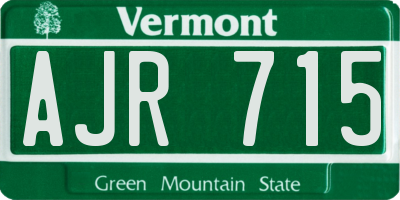 VT license plate AJR715