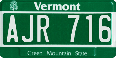 VT license plate AJR716