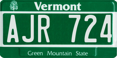 VT license plate AJR724