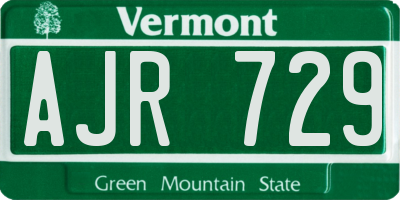 VT license plate AJR729
