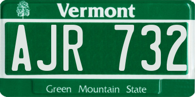 VT license plate AJR732