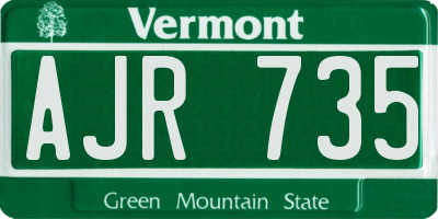 VT license plate AJR735