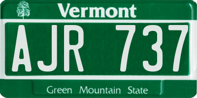 VT license plate AJR737