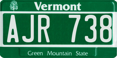 VT license plate AJR738