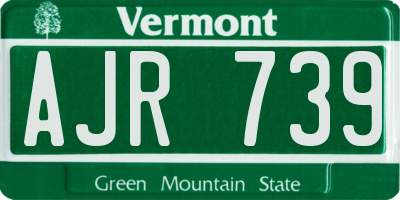 VT license plate AJR739