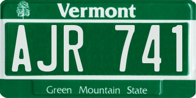 VT license plate AJR741