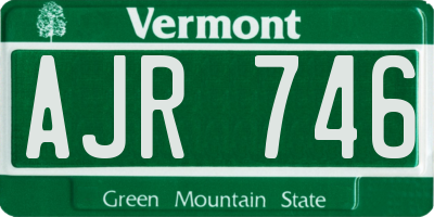 VT license plate AJR746