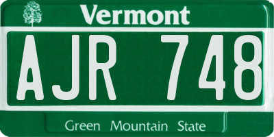 VT license plate AJR748