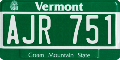 VT license plate AJR751