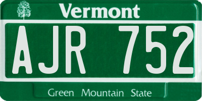 VT license plate AJR752