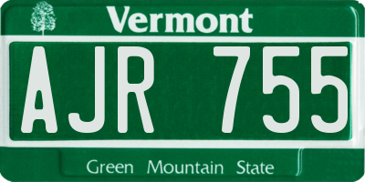 VT license plate AJR755