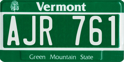 VT license plate AJR761
