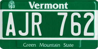 VT license plate AJR762