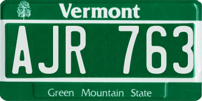 VT license plate AJR763