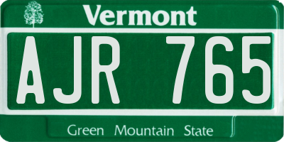 VT license plate AJR765
