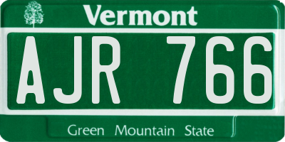 VT license plate AJR766
