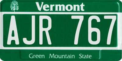 VT license plate AJR767