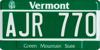 VT license plate AJR770