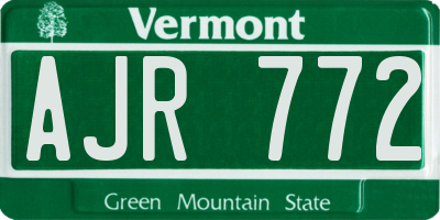 VT license plate AJR772