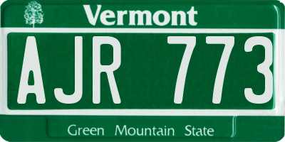 VT license plate AJR773