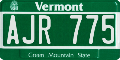 VT license plate AJR775