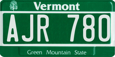 VT license plate AJR780
