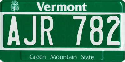 VT license plate AJR782