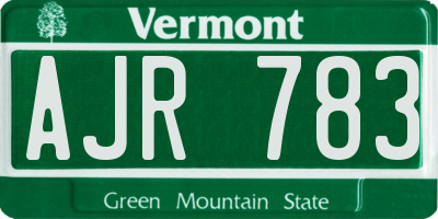VT license plate AJR783