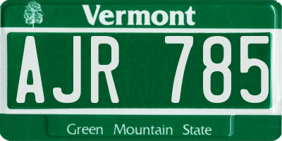 VT license plate AJR785