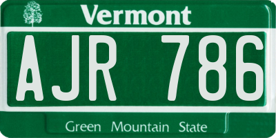VT license plate AJR786