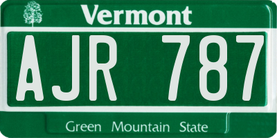 VT license plate AJR787