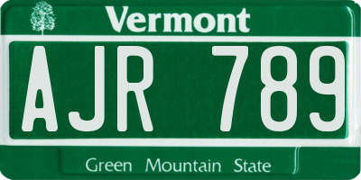VT license plate AJR789