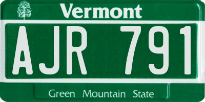 VT license plate AJR791