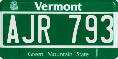 VT license plate AJR793
