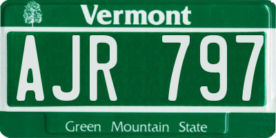VT license plate AJR797