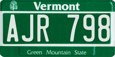 VT license plate AJR798