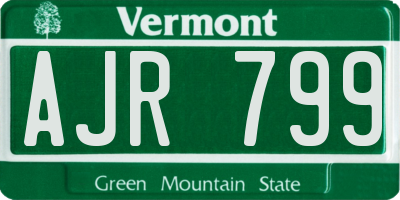VT license plate AJR799