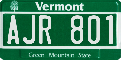 VT license plate AJR801