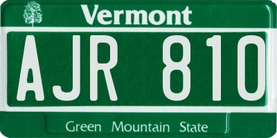 VT license plate AJR810