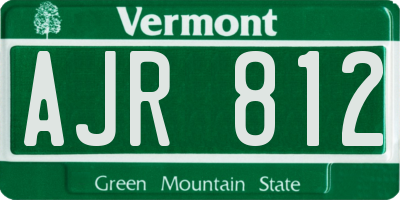 VT license plate AJR812