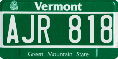 VT license plate AJR818