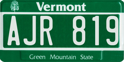 VT license plate AJR819